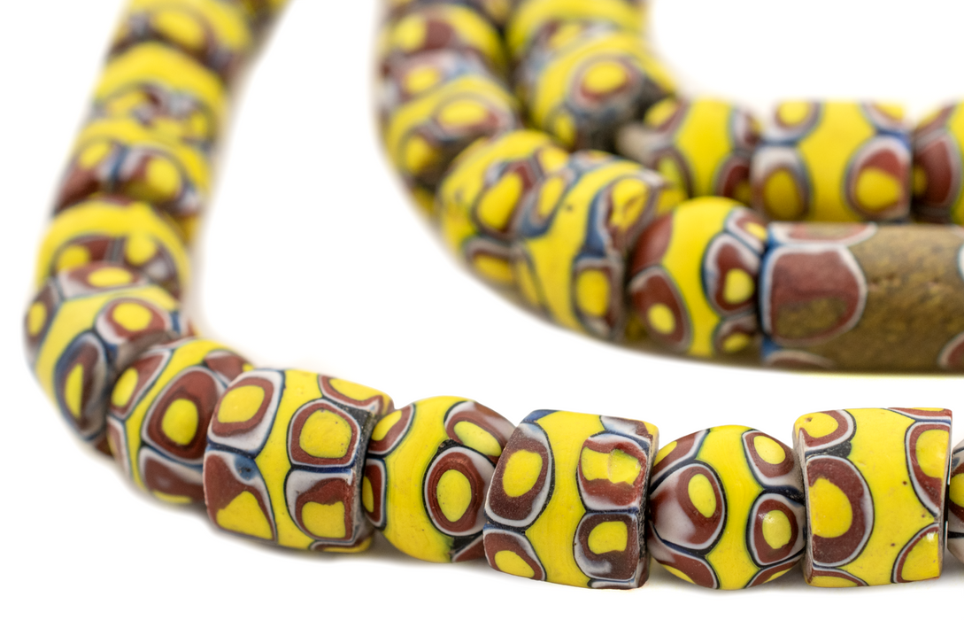 Rare Round & Cylinder Matching Antique Venetian Millefiori Beads #16571 (Long Strand)