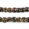 Antique Black French Cross Venetian Eye Beads #16576