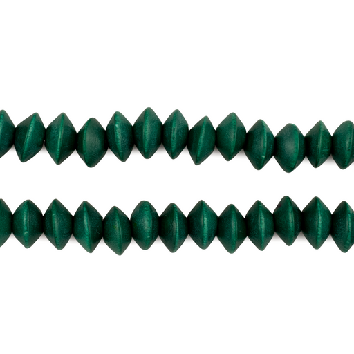 Clover Green Bicone Natural Wood Beads (5x8mm)