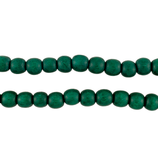 Clover Green Round Natural Wood Beads (6mm)