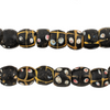 Antique Black French Cross Venetian Eye Beads #16573