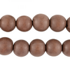 Faded Brown Round Natural Wood Beads (14mm)