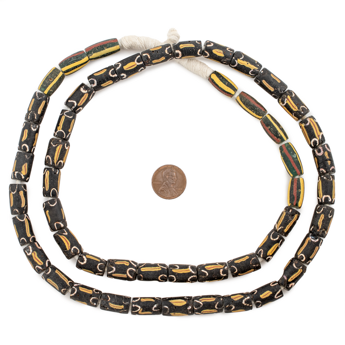 Black Tone Matching Antique Venetian Trade Beads #16580