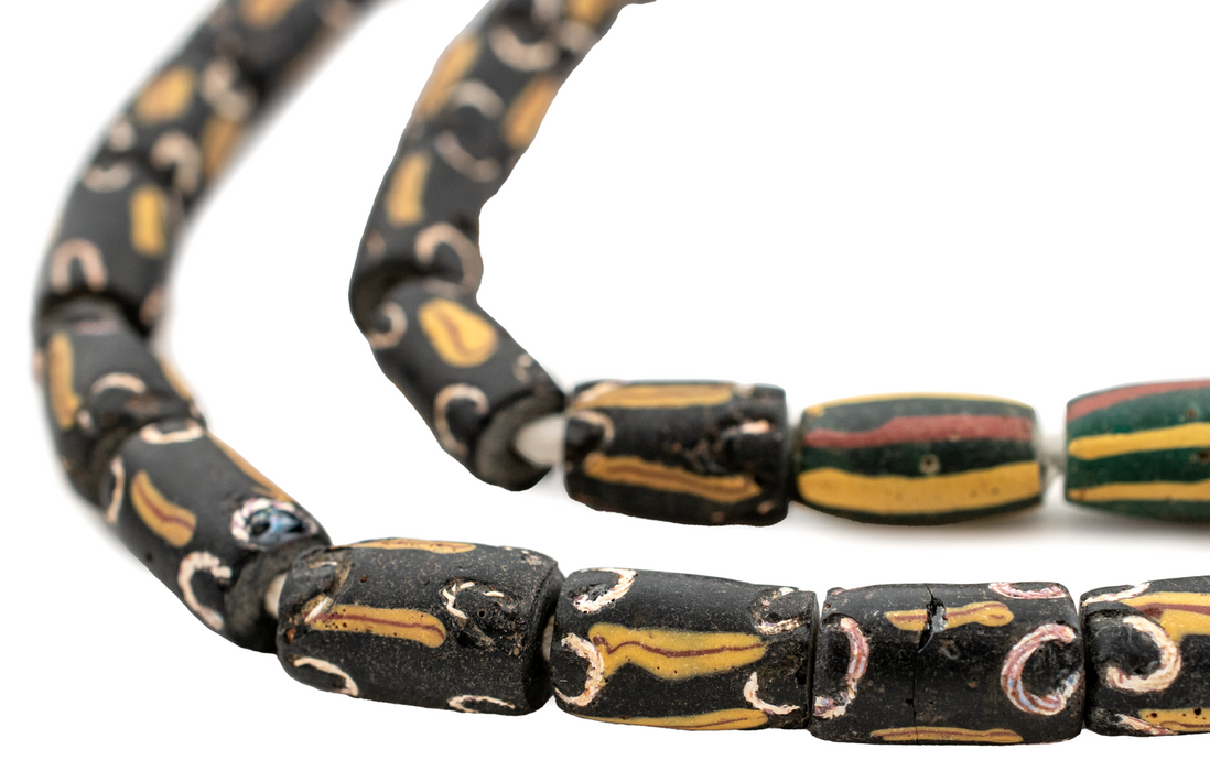 Black Tone Matching Antique Venetian Trade Beads #16580