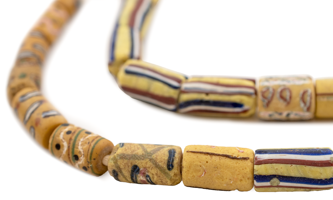 Yellow Assorted Antique Venetian Trade Beads #16578