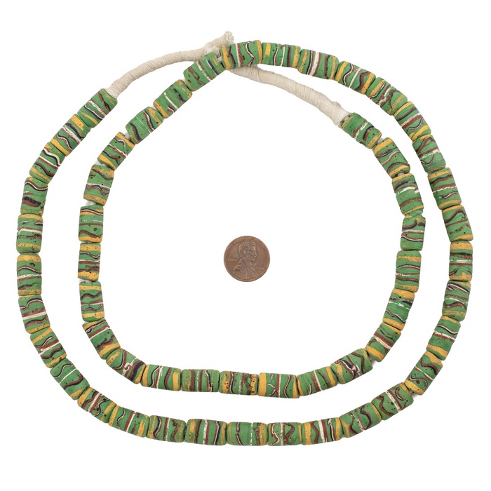 Green Matching Fancy Antique Venetian Trade Beads #16577