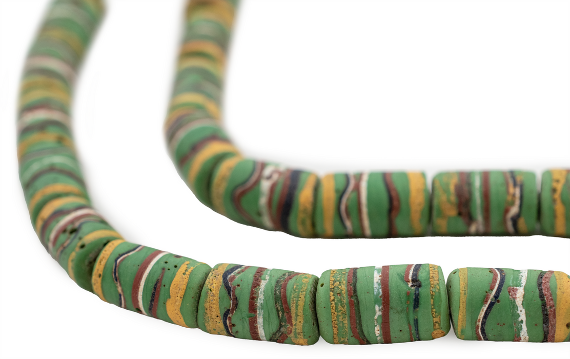 Green Matching Fancy Antique Venetian Trade Beads #16577