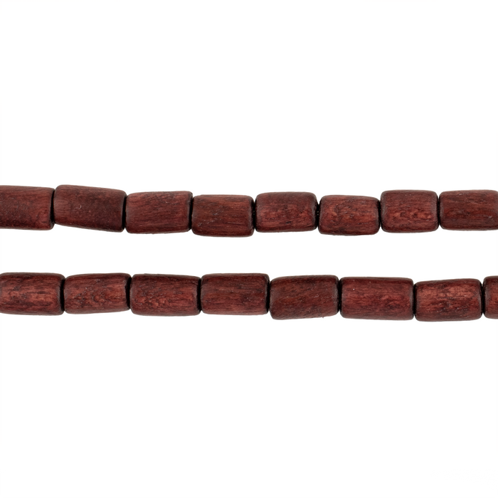 Chestnut Brown Tube Natural Wood Beads (7x5mm)