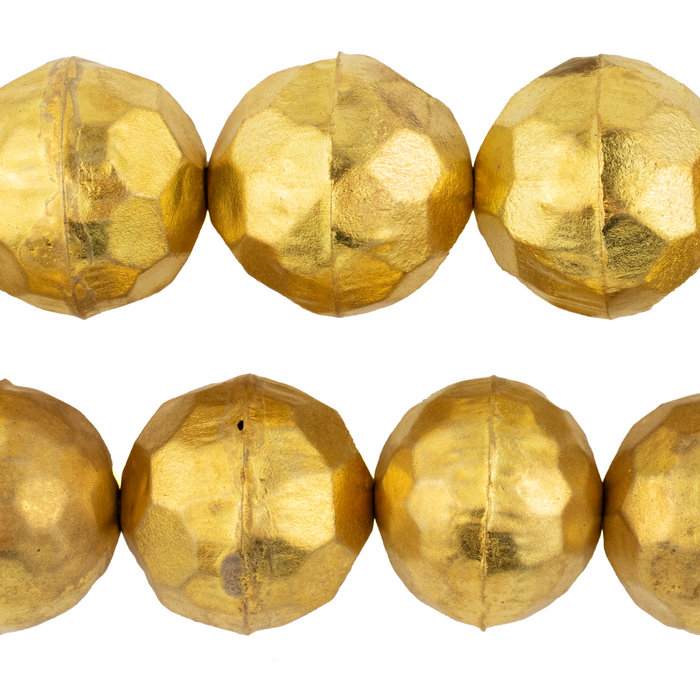 Faceted Aluminum Gold Color Beads (24mm)