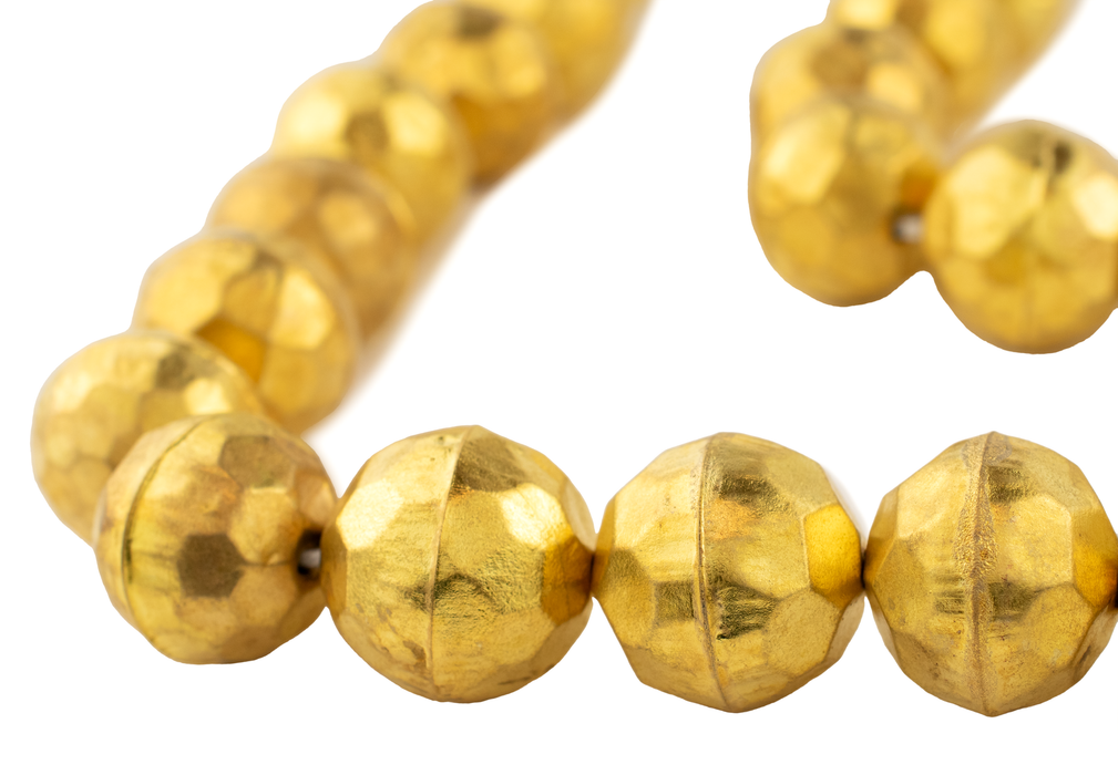 Faceted Aluminum Gold Color Beads (24mm)