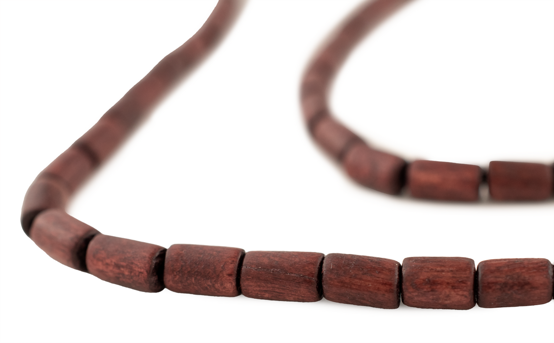 Chestnut Brown Tube Natural Wood Beads (7x5mm)