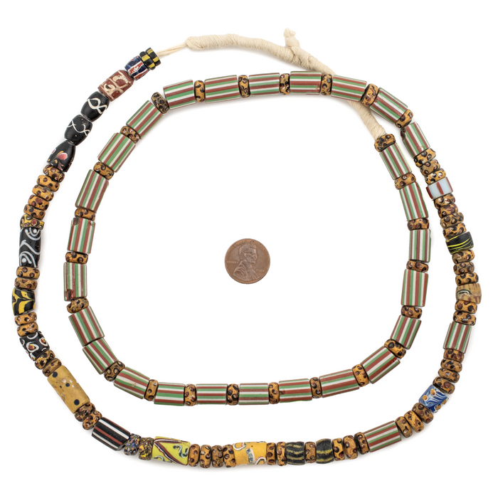 Assorted Antique Venetian Mixed Trade Beads #16592 (Long Strand)