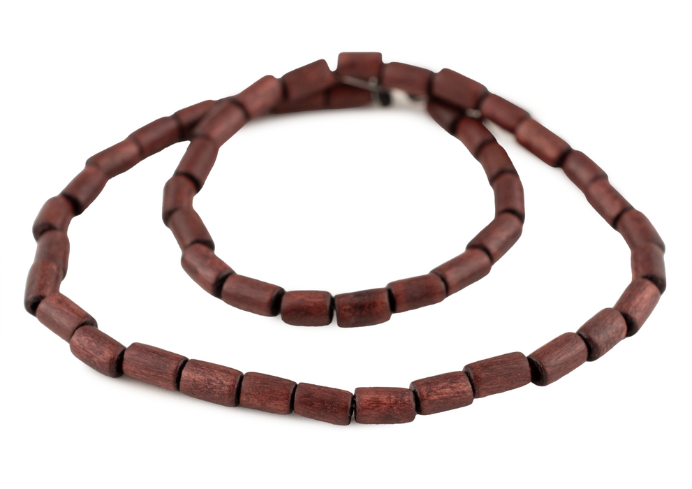 Chestnut Brown Tube Natural Wood Beads (7x5mm)