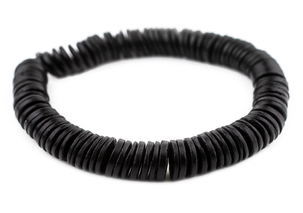 Black Disk Coconut Shell Beads (20mm) (10 Pack) - The Bead Chest