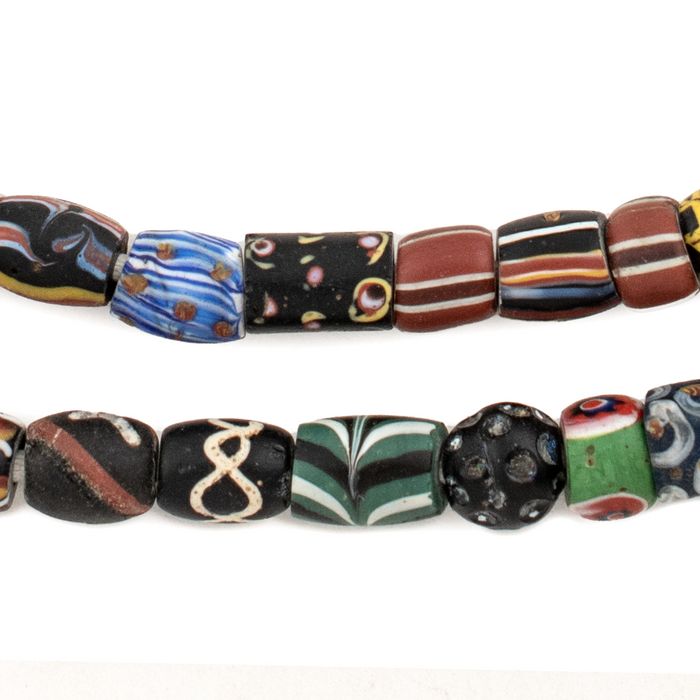 Assorted Black Fancy Venetian Mixed Trade Beads #16593