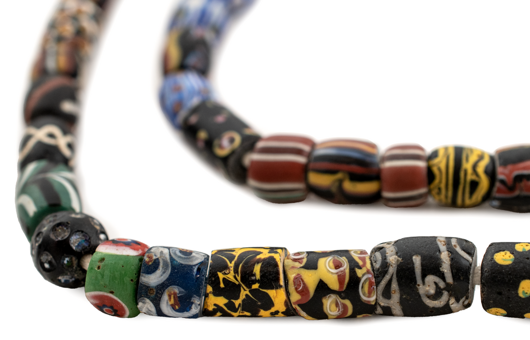 Assorted Black Fancy Venetian Mixed Trade Beads #16593