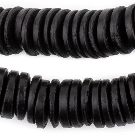 Black Disk Coconut Shell Beads (20mm) (10 Pack)
