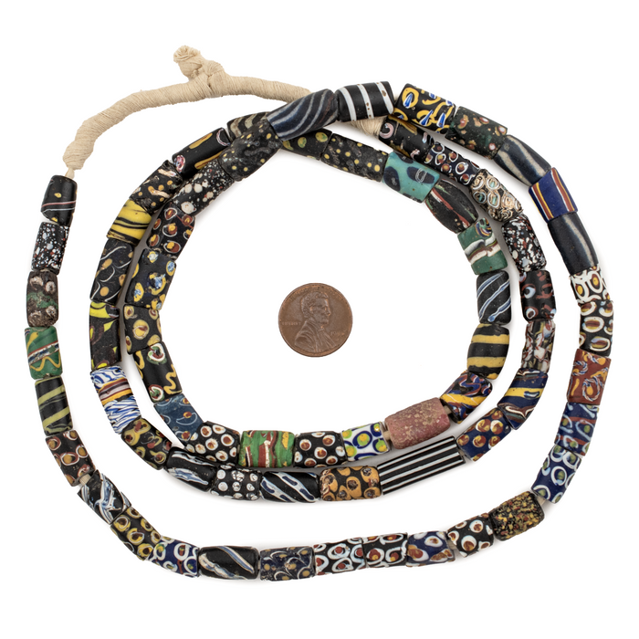 Antique Fried-Egg Assorted Venetian Trade Beads #16595 (Long Strand)