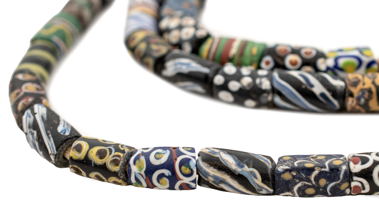 Antique Fried-Egg Assorted Venetian Trade Beads #16595 (Long Strand)