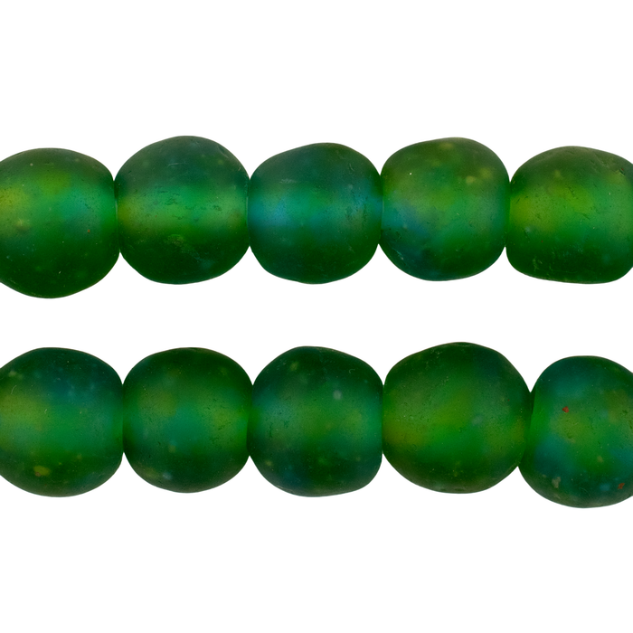 Blue Green Recycled Glass Beads (14mm)