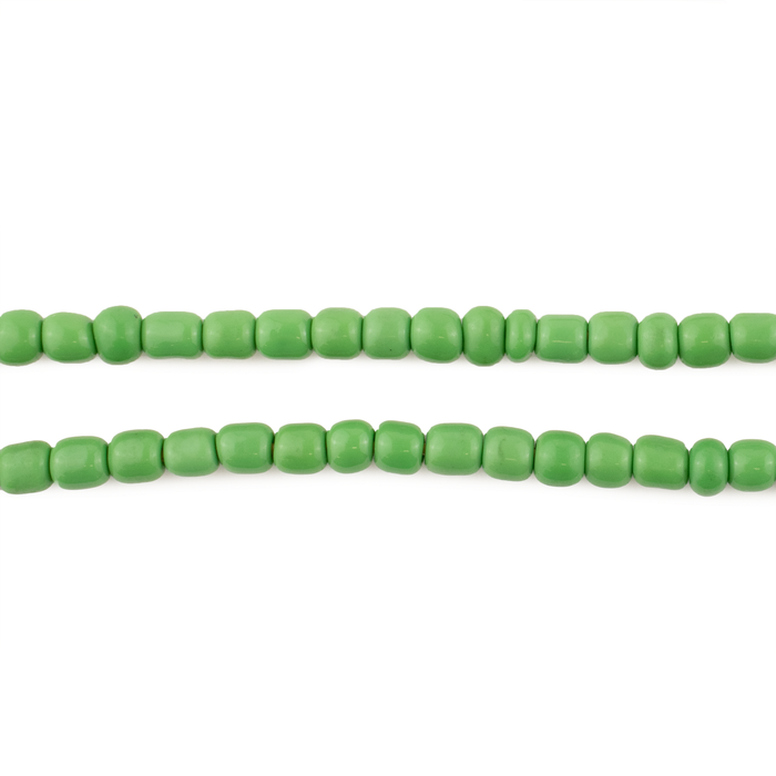Green Ghana Glass Beads (2 Strands)