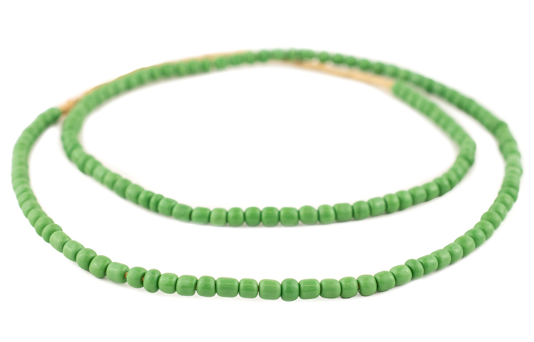 Green Ghana Glass Beads (2 Strands)