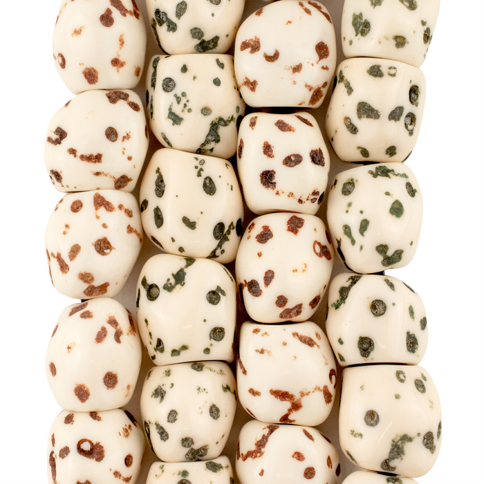 Chestnut White Speckled Resin Nugget Beads