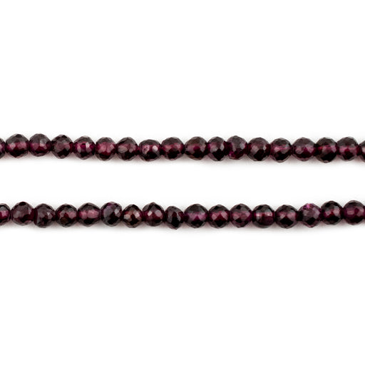 Faceted Round Garnet Beads (4mm) - The Bead Chest