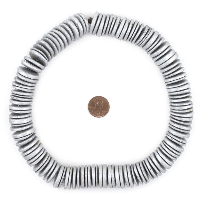 Silver Disk Coconut Shell Beads (20mm) (10 Pack) - The Bead Chest