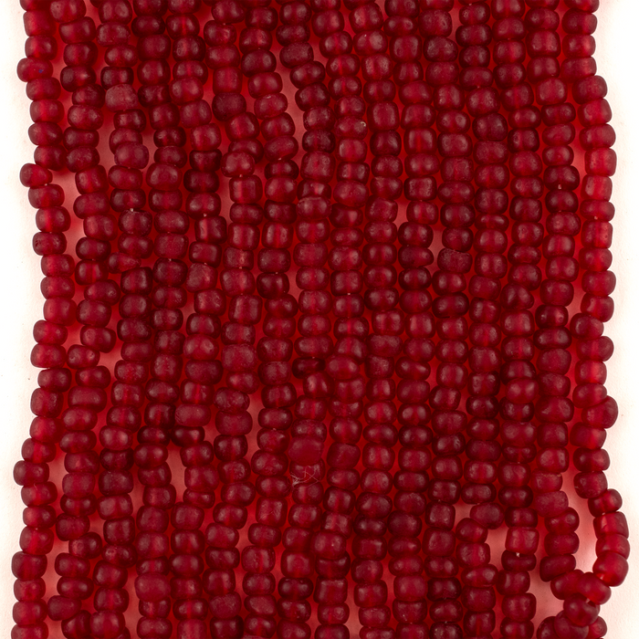 Translucent Red Matte Glass Seed Beads (4mm)