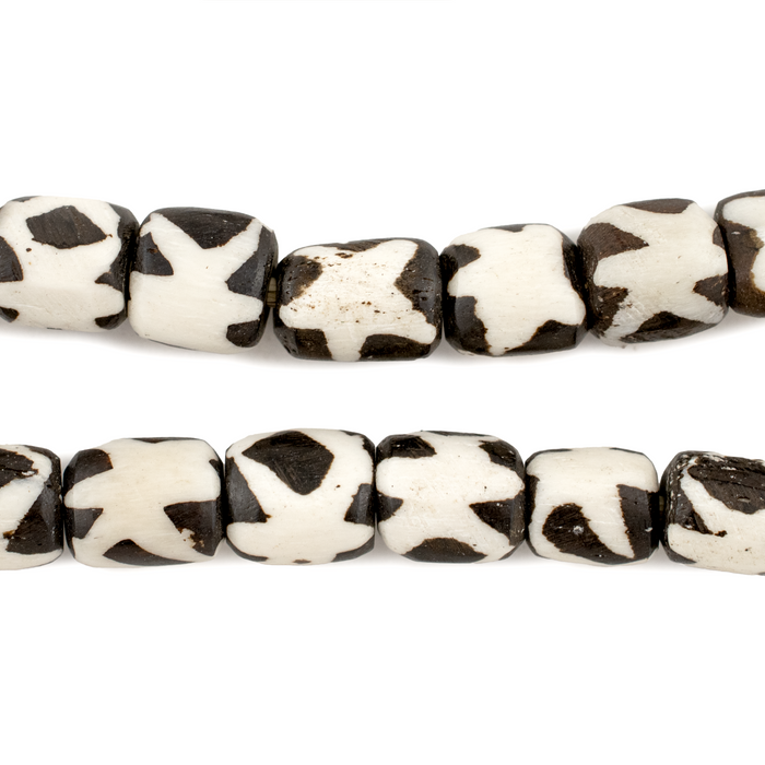 Star Design Batik Bone Beads (Small)