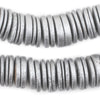Silver Disk Coconut Shell Beads (20mm) (5 Pack)