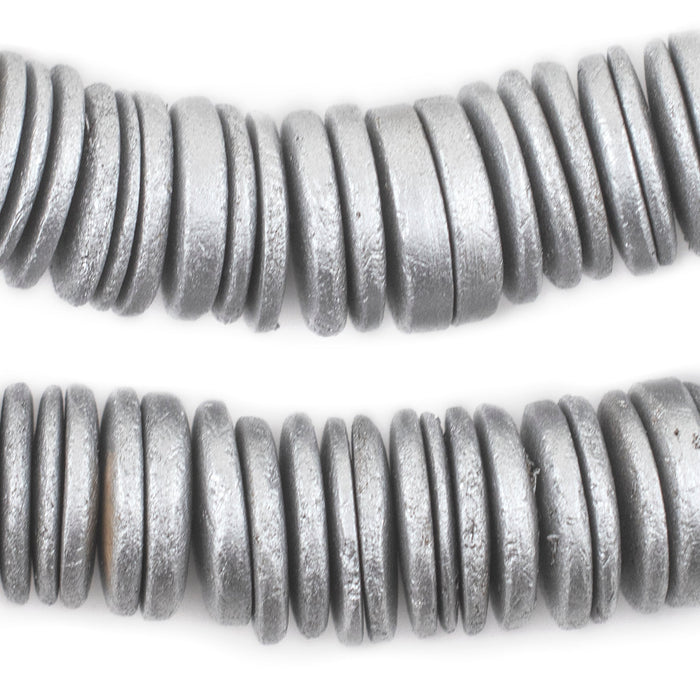 Silver Disk Coconut Shell Beads (20mm) (10 Pack) - The Bead Chest