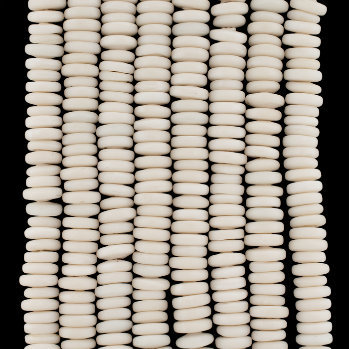 Matte Cream Glass Disk Beads