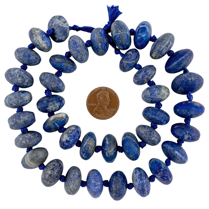 Afghan Lapis Lazuli Saucer Beads