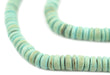 Mint Green Disk Coconut Shell Beads (8mm) (5 Pack) - The Bead Chest