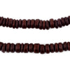 Dark Brown Disk Coconut Shell Beads (8mm) (5 Pack)
