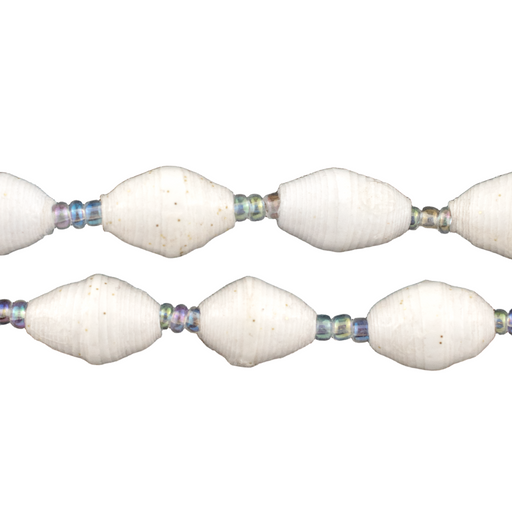 White Recycled Paper Beads from Uganda