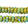 Organic Green Fused Rondelle Recycled Glass Beads (14mm)