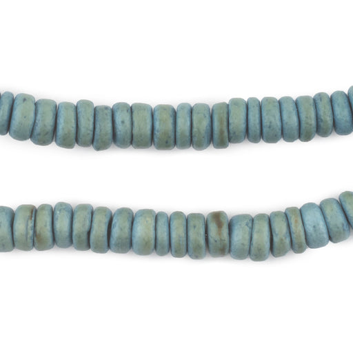 Light Blue Disk Coconut Shell Beads (8mm) (5 Pack) - The Bead Chest