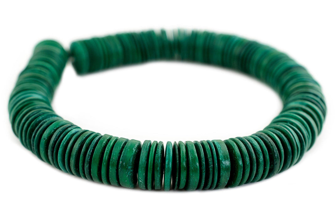 Green Disk Coconut Shell Beads (20mm) (5 Pack) - The Bead Chest