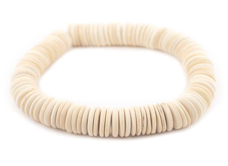 White Disk Coconut Shell Beads (20mm) (10 Pack) - The Bead Chest