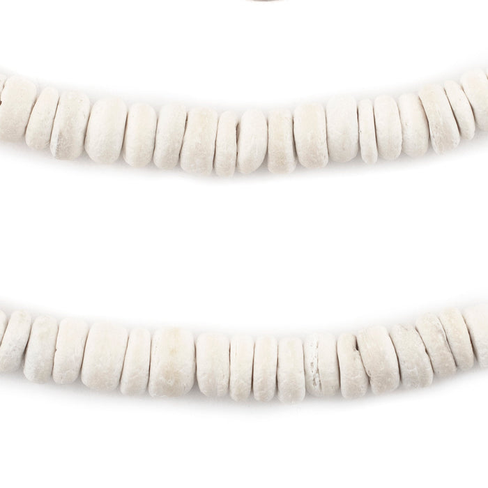 White Disk Coconut Shell Beads (8mm) (10 Pack) - The Bead Chest