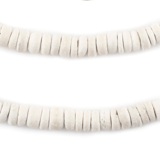 White Disk Coconut Shell Beads (8mm) (5 Pack)