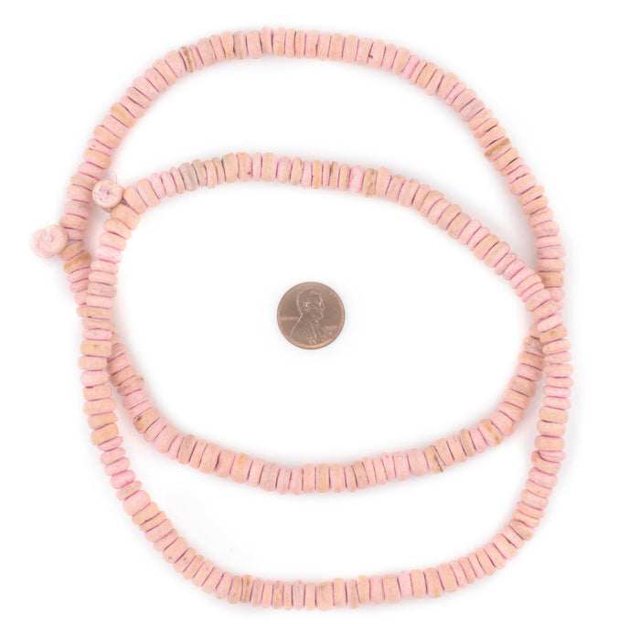 Pink Disk Coconut Shell Beads (8mm) (10 Pack) - The Bead Chest
