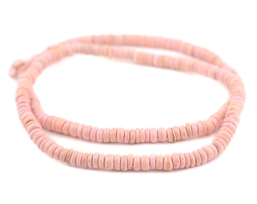 Pink Disk Coconut Shell Beads (8mm) (5 Pack) - The Bead Chest