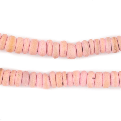 Pink Disk Coconut Shell Beads (8mm) (5 Pack) - The Bead Chest