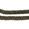 Olive Green Disk Coconut Shell Beads (8mm) (10 Pack)