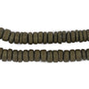 Olive Green Disk Coconut Shell Beads (8mm) (5 Pack)
