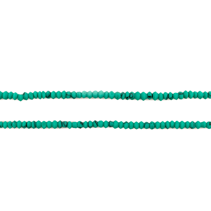 Green Afghan Turquoise-Style Saucer Stone Heishi Beads (2mm)